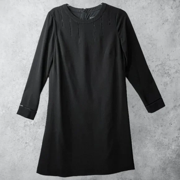 adrianna papell black long sleeve dress short black dress with long sleeves Adrianna Papell Bell Sleeve Jersey Sheath Dress